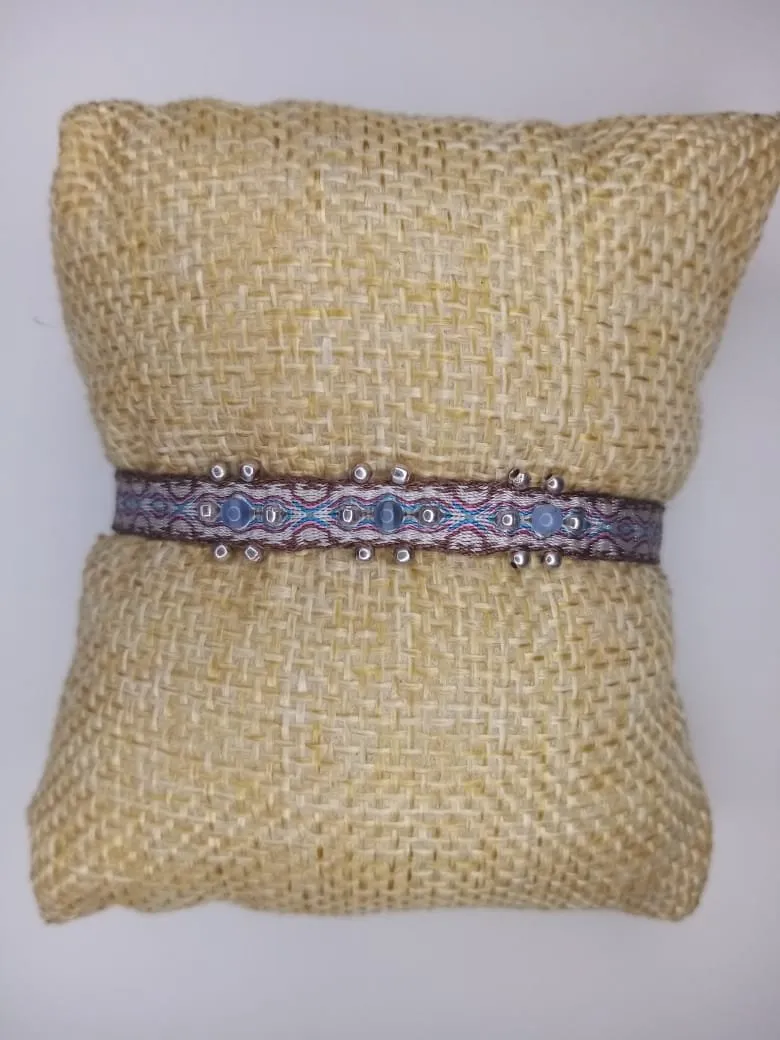 Aroma Exótico, pulsera de piedra natural y plata en tonos azules