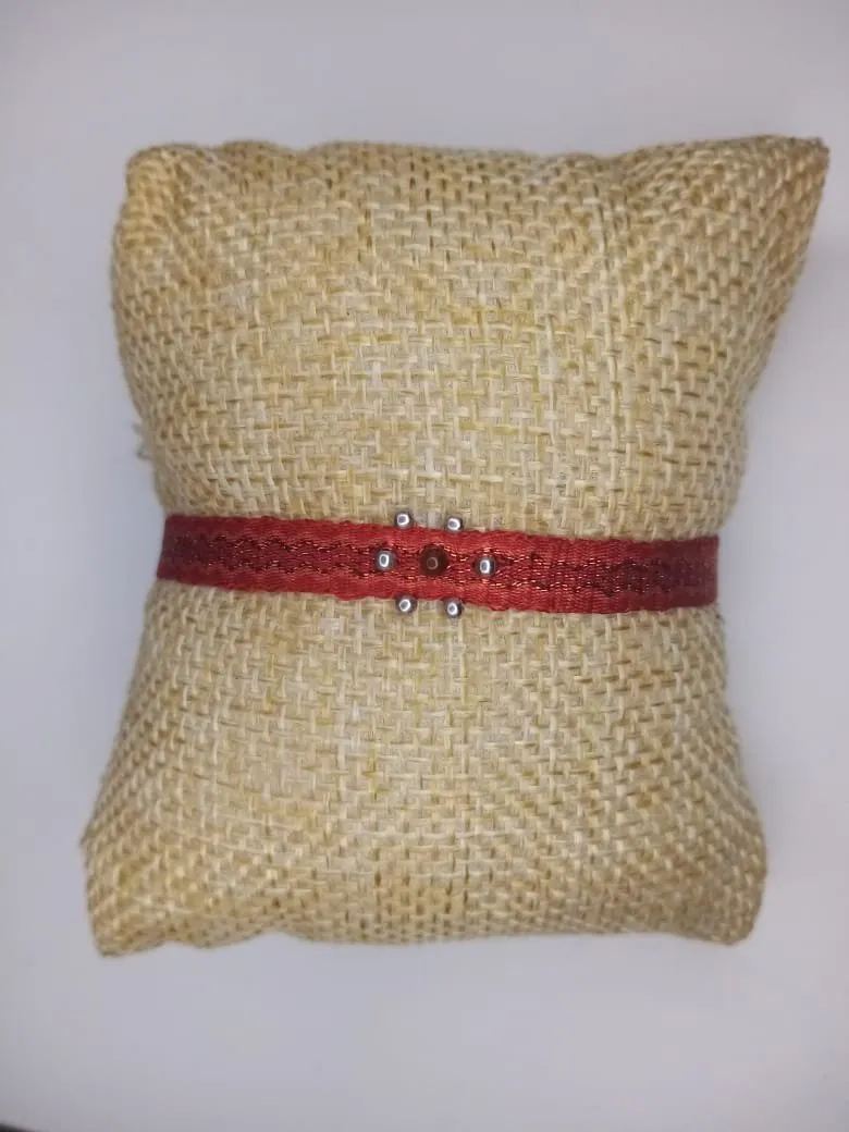 Esencia Roja, pulsera de telar en tonos cálidos