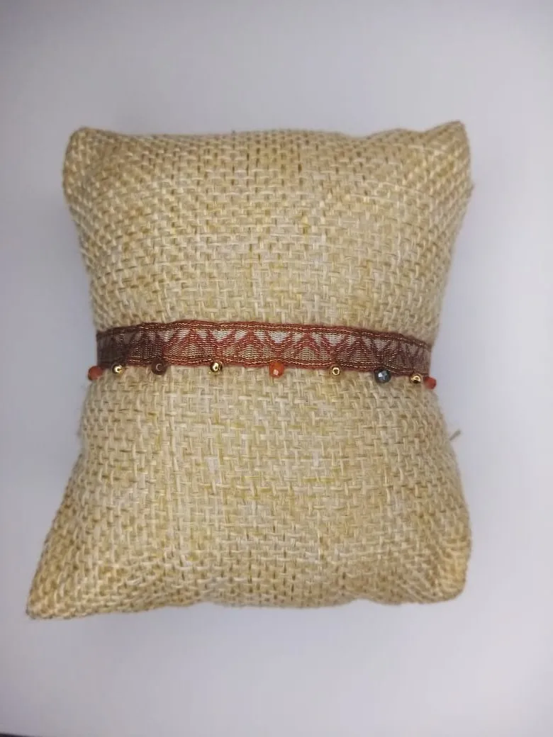 Esencia Terracota, pulsera de piedra natural y plata en tonos cálidos