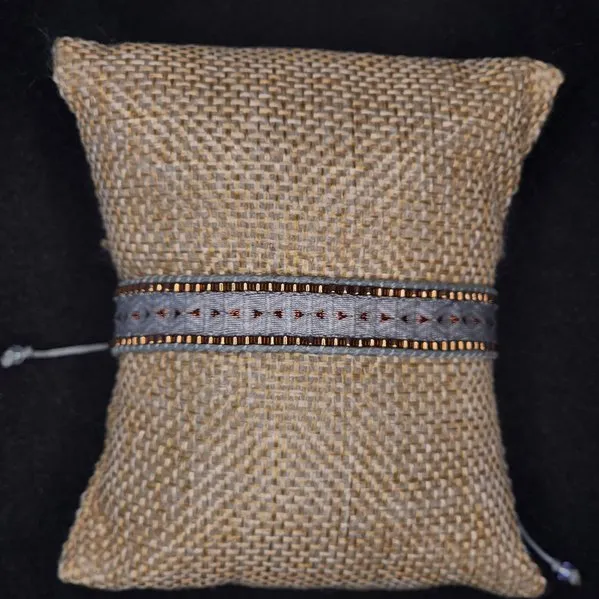 Estrella de Cobre Miyuki, pulsera de telar en tonos plata