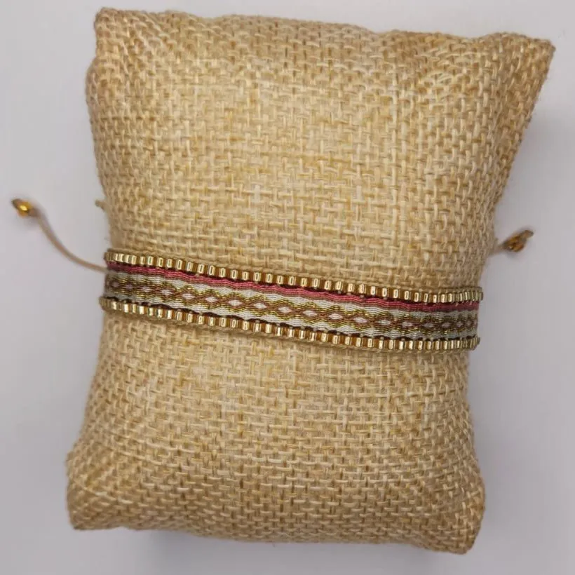 Oro Palo Rosa Miyuki, pulsera de telar en tonos cálidos