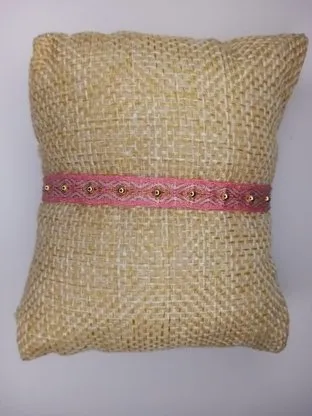 Rosa Intenso Oro, pulsera de telar en tonos rosas