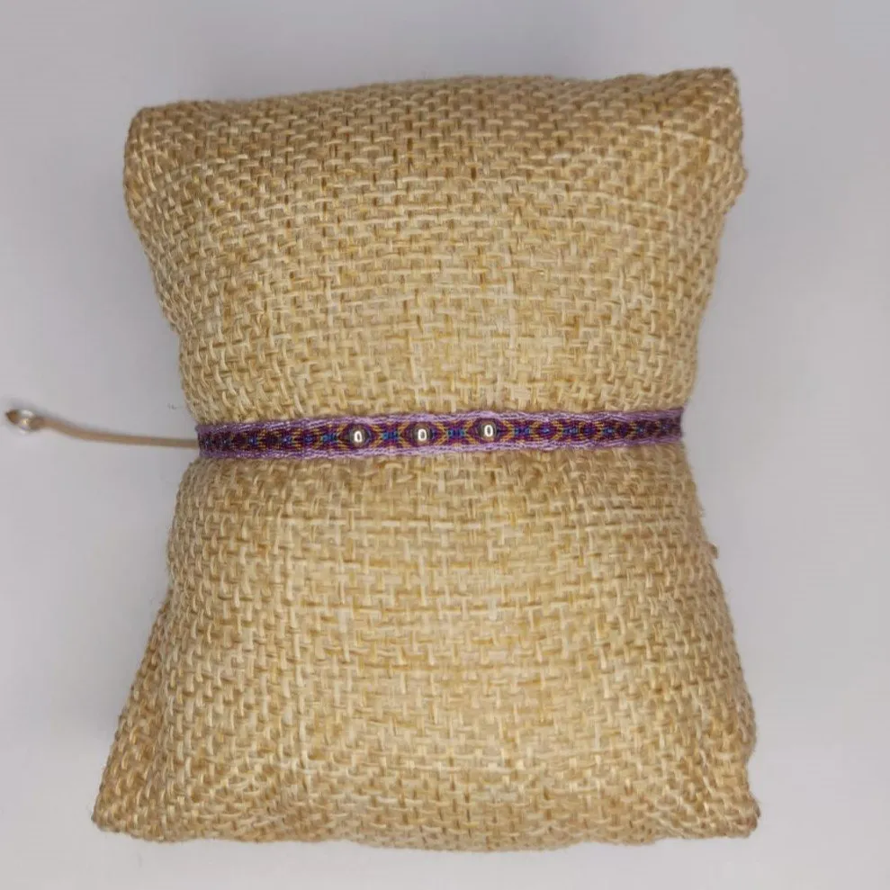 Ternura rosada 3, pulsera de telar en tonos rosas
